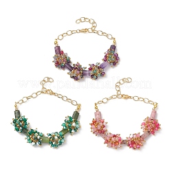 3Pcs Natural Mixed Gemstone Beads Link Bracelets&nbsp;BJEW-JB12164