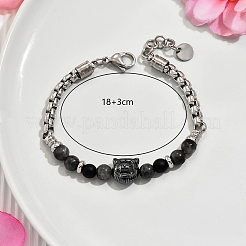 Natural Labradorite Round Beaded Bracelets&nbsp;HN9624