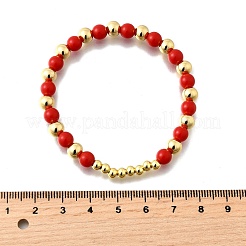ABS Imitation Pearl Round Beads Stretch Bracelets for Women&nbsp;BJEW-D317-12A-G