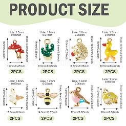 16Pcs 8 Styles Alloy Enamel Pendants&nbsp;ENAM-TA0003-63