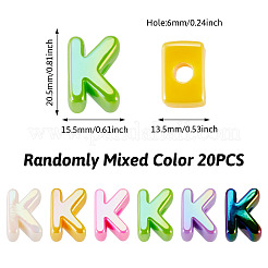 20Pcs UV Plating Opaque Acrylic European Beads&nbsp;OACR-TADJ0001-16K
