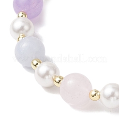 Heart Natural Aquamarine & Rose Quartz & Amethyst Beads Stretch Bracelets for Women&nbsp;BJEW-JB11759