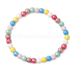 Pearlized Handmade Porcelain Round Beaded Stretch Bracelets for Women&nbsp;BJEW-JB12088