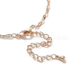 Glass Heart & Square Pendant Necklace with Brass Dapped Chains&nbsp;NJEW-A015-13KCG
