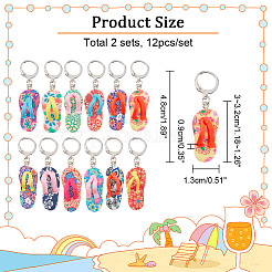 12Pcs 12 Colors Handmade Polymer Clay Sandy Beach Shoe Locking Stitch Marker&nbsp;HJEW-PH01561