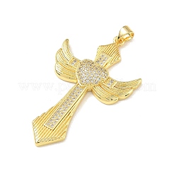 Easter Brass Micro Pave Clear Cubic Zirconia Pendants&nbsp;KK-A303-09M-G