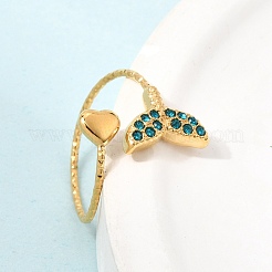 Ocean 304 Stainless Steel Micro Pave Cubic Zirconia Cuff Open Rings&nbsp;CU-CBA2EFF-01G-02