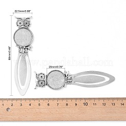 Owl Vintage Tibetan Style Alloy Bookmarks Cabochon Settings&nbsp;TIBE-Q032-28AS-NR