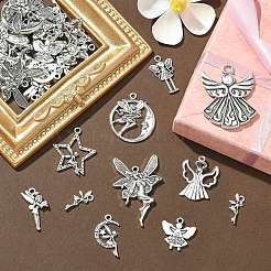 50Pcs 10 Style Tibetan Style Alloy Pendants&nbsp;TIBEP-CJ0003-48