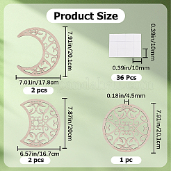 Wooden Moon Phase Decor Wall Decorations Set&nbsp;AJEW-WH0258-790C