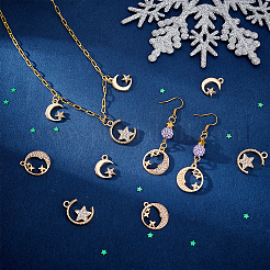 36Pcs 3 Styles Alloy Crystal Rhinestone Pendants&nbsp;ALRI-GA0001-14
