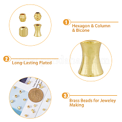 80Pcs 4 Style Brass Beads&nbsp;KK-DC0002-97