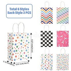 12Pcs 6 Colors Print Paper Packing Tote Bags&nbsp;CARB-FS0001-05