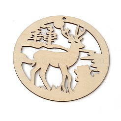 Christmas Theme Undyed Natural Wood Big Pendants&nbsp;WOOD-B001-03