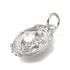 Brass Micro Pave Cubic Zirconia Pendants&nbsp;KK-V007-009P-02