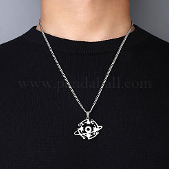 Non-Tarnish 201 Stainless Steel Pendant Necklaces for Man&nbsp;NJEW-Q336-02J-P