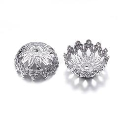 Tarnish Resistant 304 Stainless Steel Flower Fancy Bead Caps&nbsp;STAS-G127-03P