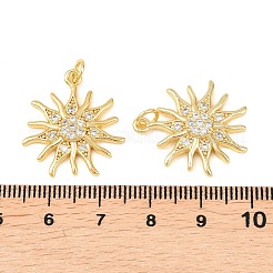 Brass Micro Pave Clear Cubic Zirconia Pendants&nbsp;KK-F931-08G