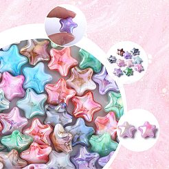 50Pcs Two Tone Opaque Acrylic Beads&nbsp;SACR-SC0001-28