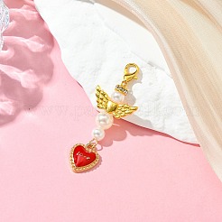 Angel ABS Plastic Imitation Pearl Pendant Decorations&nbsp;HJEW-JM02859-02