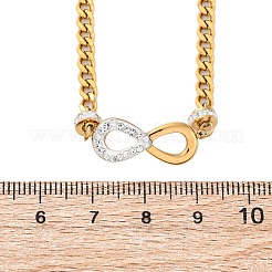 304 Stainless Steel with Polymer Clay Rhinestones Infinity Pendant Necklaces for Women&nbsp;NJEW-Z065-04G