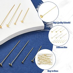 40Pcs 4 Styles Brass Star Head Pins&nbsp;KK-CJ0004-09