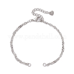 2Pcs 2 Colors 304 Stainless Steel Singapore Chain Bracelet Makings&nbsp;AJEW-JB01322