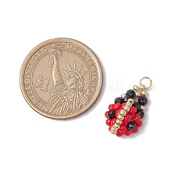 Glass Seed Beads Ladybird Pendants&nbsp;PALLOY-MZ00453