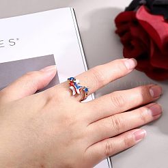 Independence Day Star Alloy Enamel Cuff Rings&nbsp;FS-WG7FAA5-02