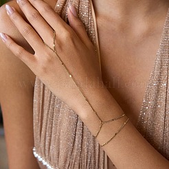 304 Stainless Steel Twisted Chain 2-Strand Hand Chain Ring Bracelets for Women&nbsp;MQ9629