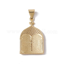 Brass Micro Pave Clear Cubic Zirconia Pendants&nbsp;KK-G439-15G