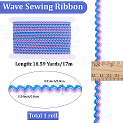 1 Roll Polyester with Paillette Wavy Fringe Trim Ribbon&nbsp;OCOR-GF0005-72C