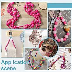 480Pcs 4 Styles Dyed Natural Wood Beads&nbsp;WOOD-PH0003-66A