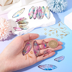 DIY Epoxy Resin Wing Pendants Dangle Earring Making Kits&nbsp;DIY-TA0012-37