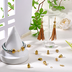 80Pcs 8 Styles Tibetan Style Alloy Cord Ends&nbsp;FIND-SC0022-17