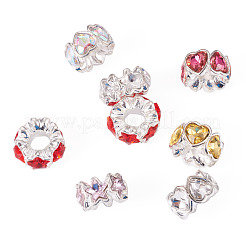 8Pcs 2 Styles Alloy Rhinestone European Beads&nbsp;FIND-TA0010-84