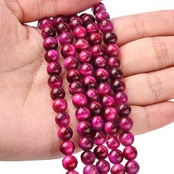 Natural Rose Tiger Eye Beads Strands&nbsp;G-G099-6mm-12