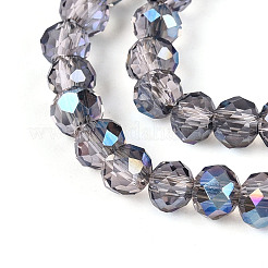 Electroplate Transparent Glass Beads Strands&nbsp;EGLA-N054-T4mm-A01