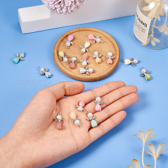 18Pcs 9 Colors Resin & Glass Pearl Angel Pendants&nbsp;FIND-TA0004-23