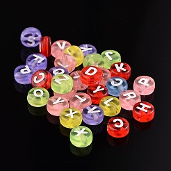 Transparent Acrylic Horizontal Hole Letter Beads&nbsp;PL41C9070