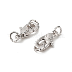 Anti-Tarnish Rhodium Plated 925 Sterling Silver Lobster Claw Clasps with Jump Rings&nbsp;STER-D006-22P