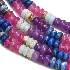 Gradient Color Natural Dyed White Jade & Lapis Lazuli & Synthetic Shoushan Stone Beads Strands&nbsp;GG-CBA1E0E-01C