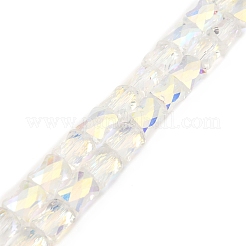 AB Color Plated Transparent Glass Beads Strands&nbsp;EGLA-P051-06A-A09