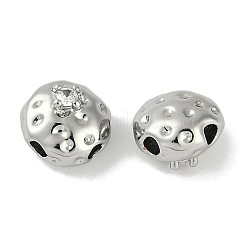 Brass Micro Pave Cubic Zirconia Beads&nbsp;KK-P283-22P