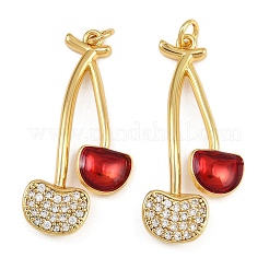 Brass Micro Pave Cubic Zirconia Pendants&nbsp;KK-L240-26G