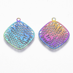 Ion Plating(IP) 201 Stainless Steel Filigree Pendants&nbsp;STAS-T057-16