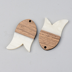 Opaque Resin & Walnut Wood Pendants&nbsp;RESI-S389-060A-C04