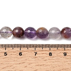 Natural Purple Phantom Quartz Purple Lodolite Quartz Round Beads Strands&nbsp;G-Z127-B01-8mm