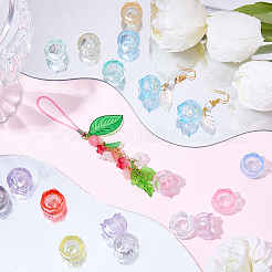 60Pcs Luminous Transparent Acrylic Bead Caps&nbsp;TACR-SP0001-43