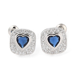Rack Plating Brass Micro Pave Cubic Zirconia Stud Earrings&nbsp;EJEW-I304-08P